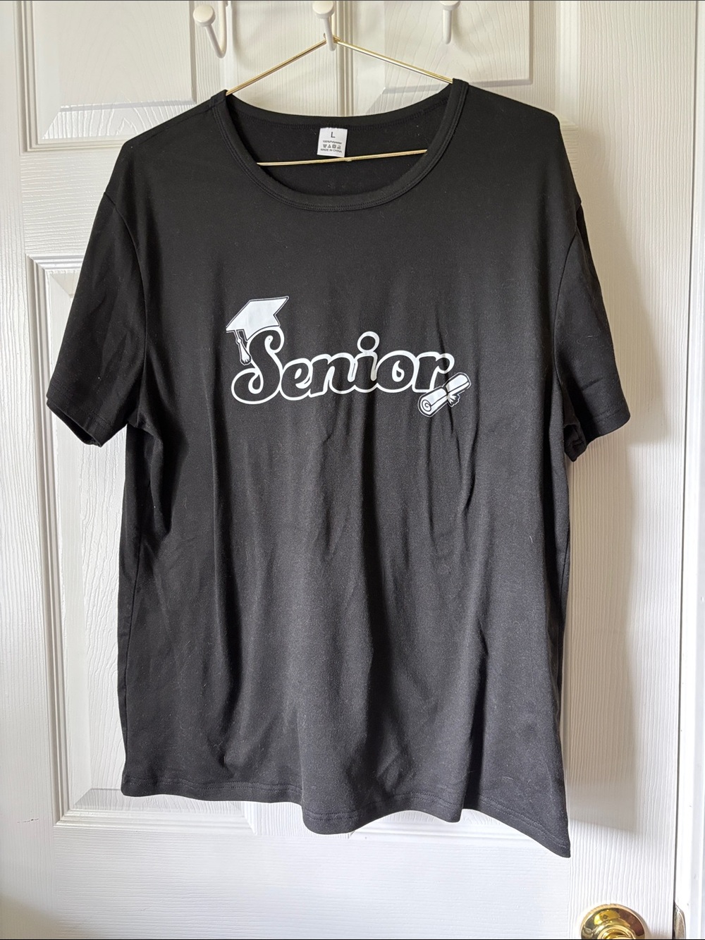 Senior Black Graphic Tee Size Large/ Graduation Shirt/ NWOT